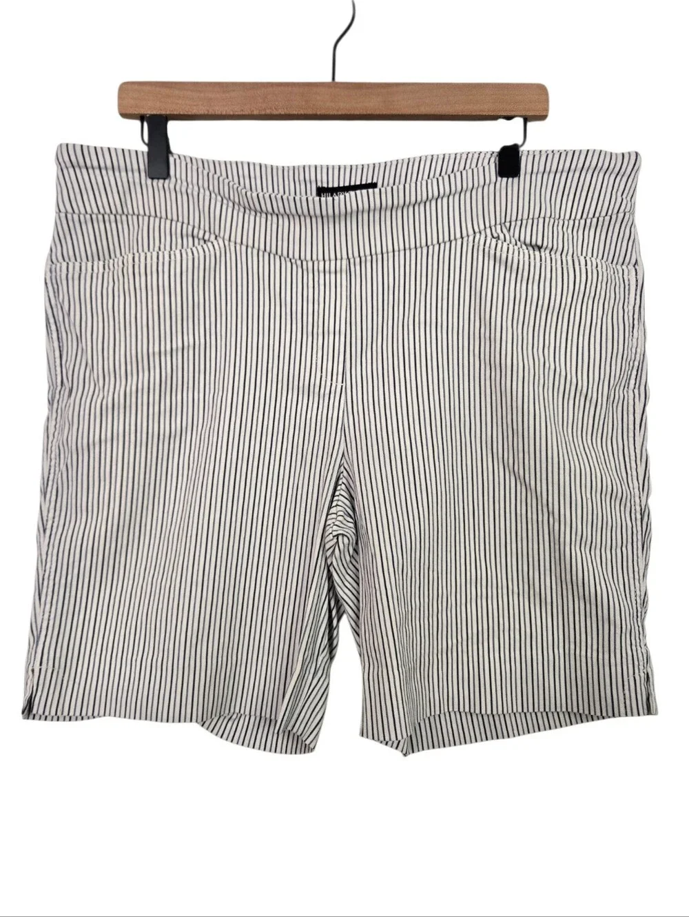 🤍💙 Hilary Radley Striped Pull-On Bermuda Shorts Plus Size XXL
